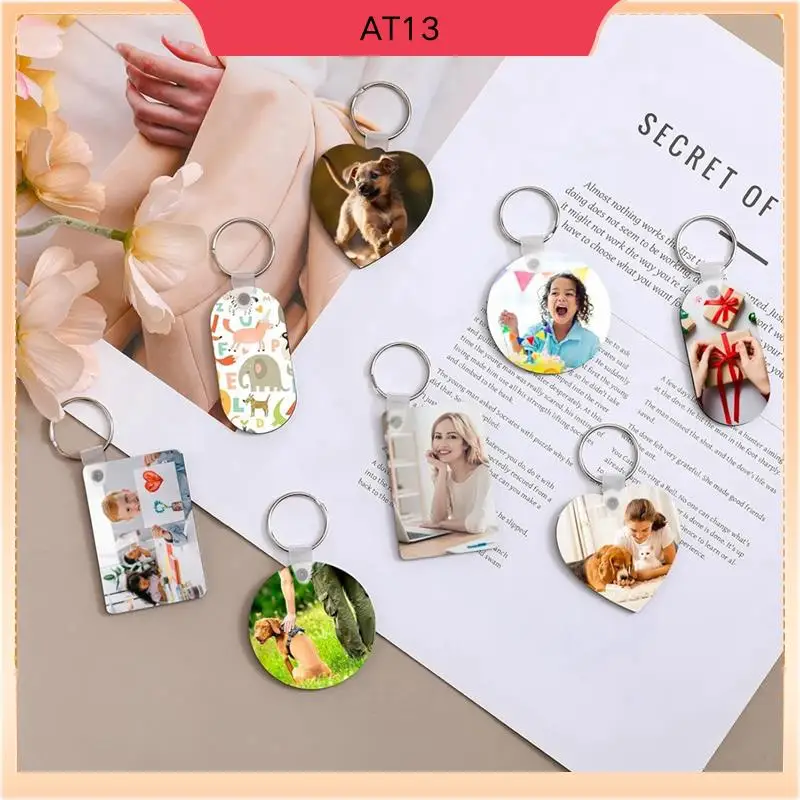 

AT13 300 Pcs Sublimation Keychain Blanks Bulk Double Side Heat Transfer Sublimation MDF Blank Set With Keychain Rings
