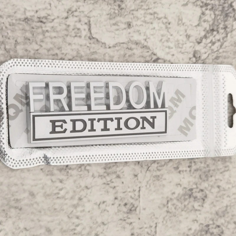 3D Raised Letter Freedom Edition Emblem Car Decals,Metal Sticker for Car,Trucks,Motorcycles,SUV,Door Tailgate Bumper Decal Decor