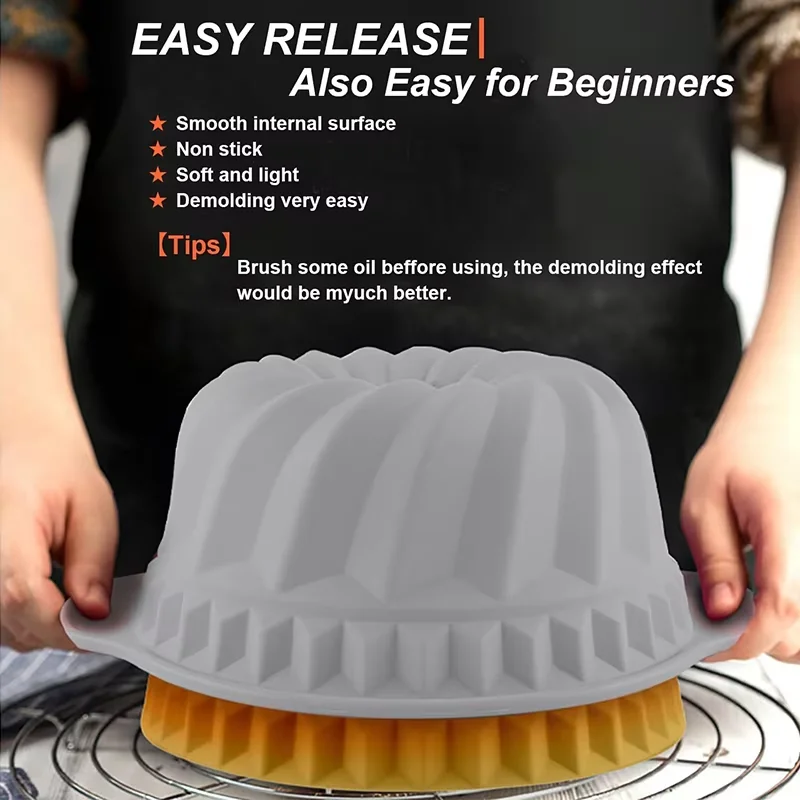 سيليكون مخدد كعكة المقالي غير عصا المطبخ فرن الخبز المقالي سهلة الإصدار فرن كعكة قوالب مع الكعك عموم دونات عموم رغيف عموم #3