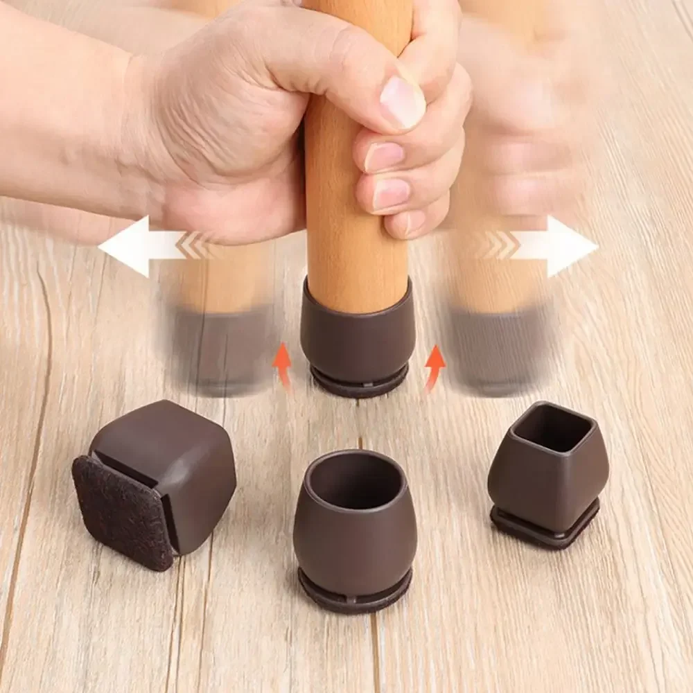 With Thick Wrap Felt Pads Chair Foot Cover Non-slip Round/Square Chair Leg Floor Protector TPE Reduce Noise