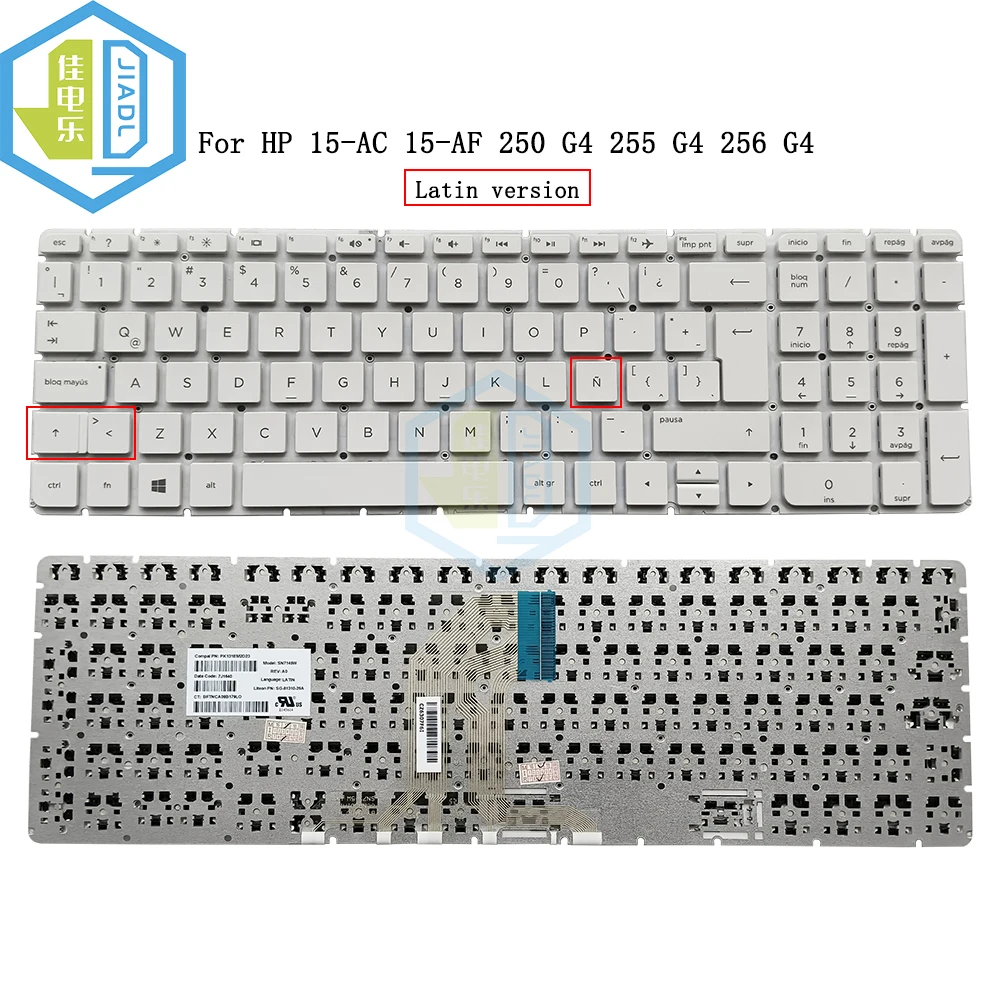 LA Latin Laptop Keyboard For HP Pavilion 15-AC 15-AF 15-AJ 15-AY 15-AC000 250 255 256 G4 TPN-C125 C122 SN7145W SG-81310-29A