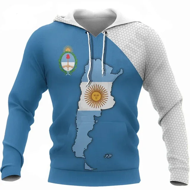 Men Hoodie Argentina Hoodie Sport Country Flag 3D Printed Women Hooded Sweatshirt Casual Long Sleeve Streetwear Pullover