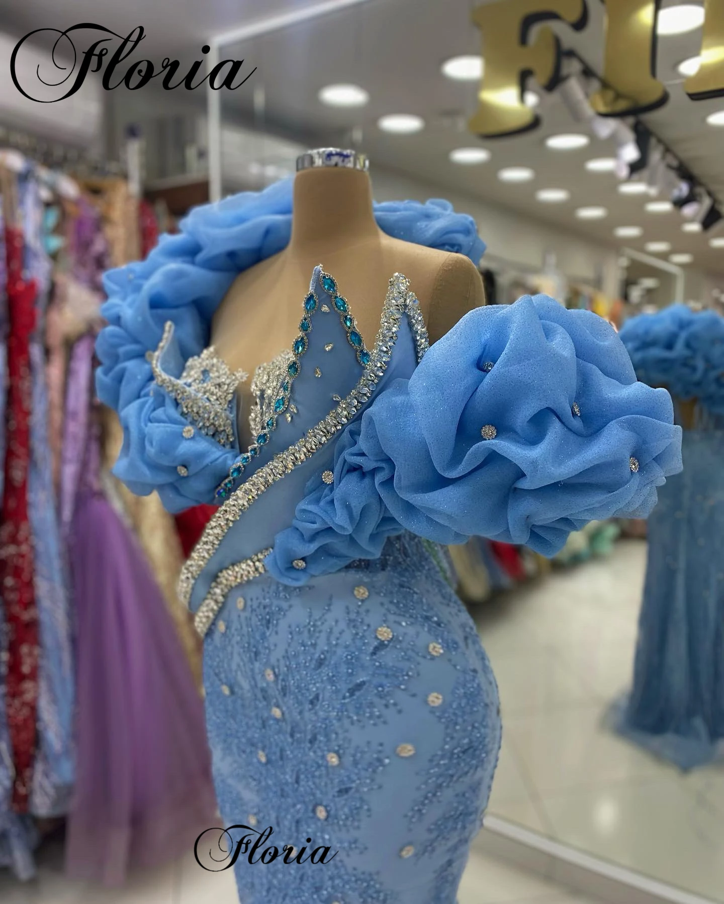 New Fashion Blue Cocktail Dresses For Women Sleeveless Crystals Prom Dresses Elegant Celebrity Dresses Custom Vestidos De Cóctel