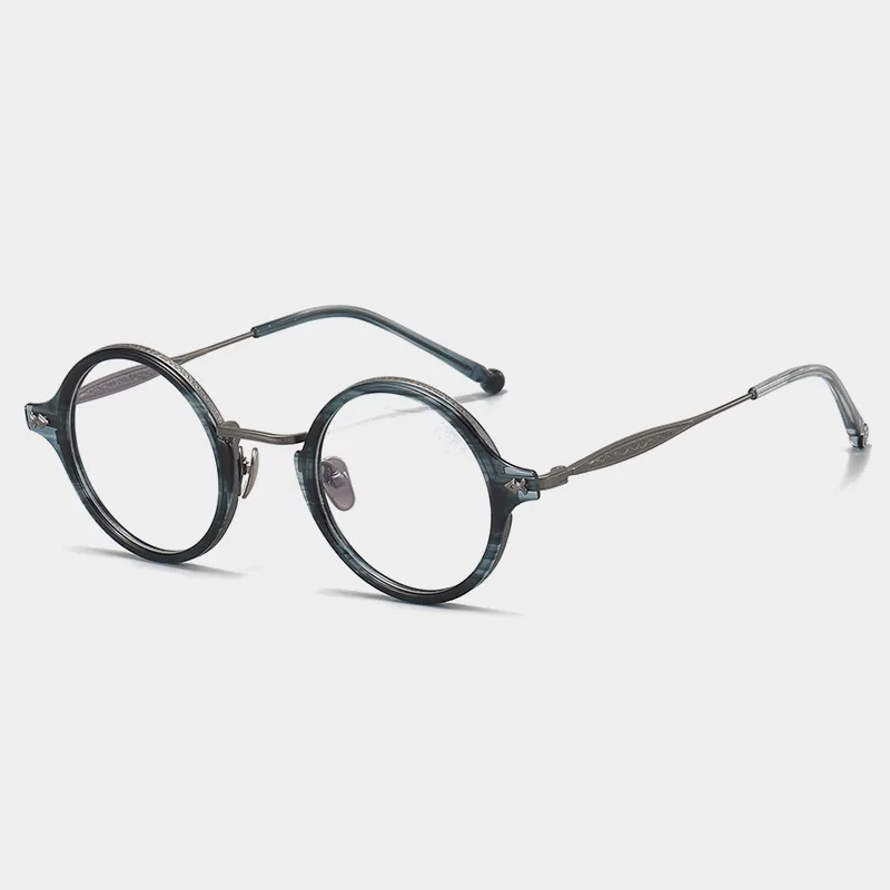 Titanium Round Eyeglasses Frame Male Anti Blue Light Myopia Glasses Men Vintage Prescription Glasses Frames Tortoise Spectacles