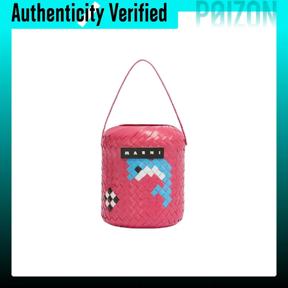 Bolso de mano MARNI de polipropileno con cuero de vaca para mujer, color fucsia, SHMH0123A0RF081JQB20