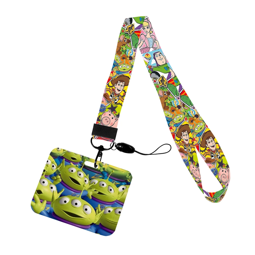 Disney Toy Story Hot Sale Cartoon Kids Student Bus Card Long Neck Lanyard ABS Material Hard University ID Card Holder Lanyard