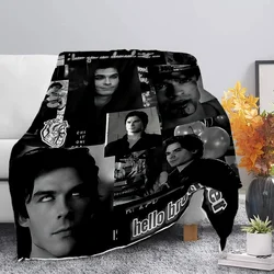 Damon Salvatore The Vampire Diaries Blanket Picnic Blankets Warm Blanket Soft and Comfortable Blanket Home Travel Birthday Gift