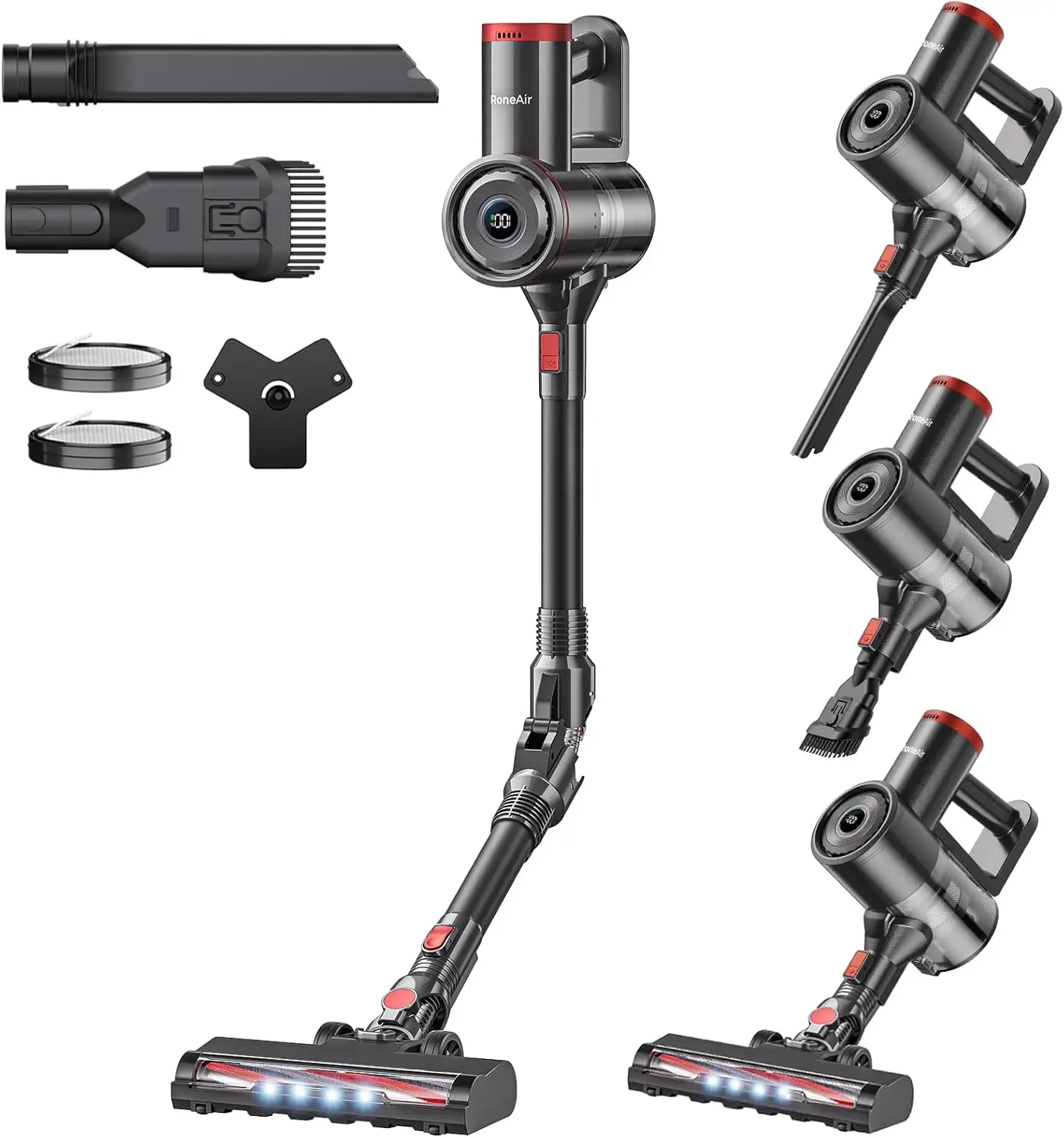 

Cordless Stick Vacuum Cleaner 450W 40Kpa Powerful Suction for Hard Floors, Carpets, Pet Hair, Car - 45Min Runtime