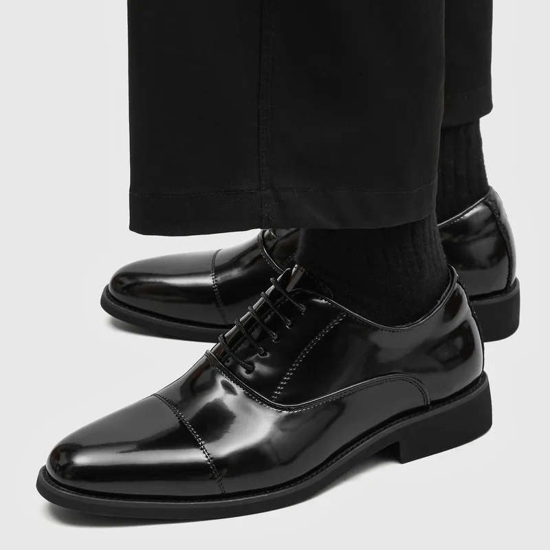 

British Style Mens Wedding Shoes Luxury Handmade Quality Autumn Fashion Retro New Daily Black Business Social Formal Shoes Man