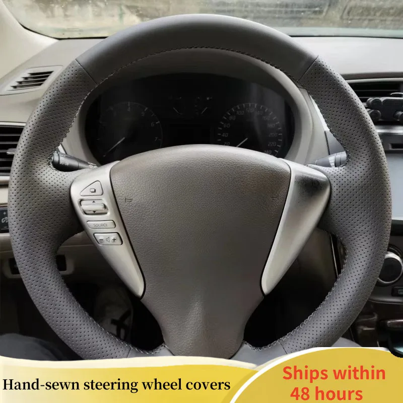 Car Steering Wheel Cover For NISSAN VERSA 2013 2014 2015 Car Accessory Customized Original Steering Wheel Braid