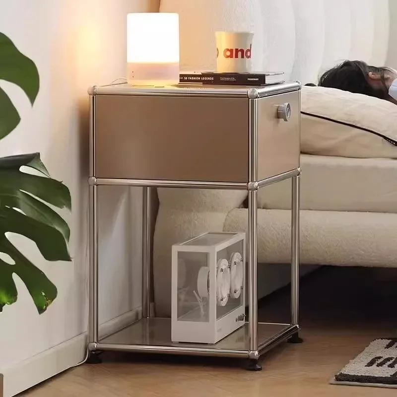 

Metal Stainless Steel Living Room Sofa Side Table Coffee Table Bedroom Bedside Table TV Side Cabinet Balcony Side Tables