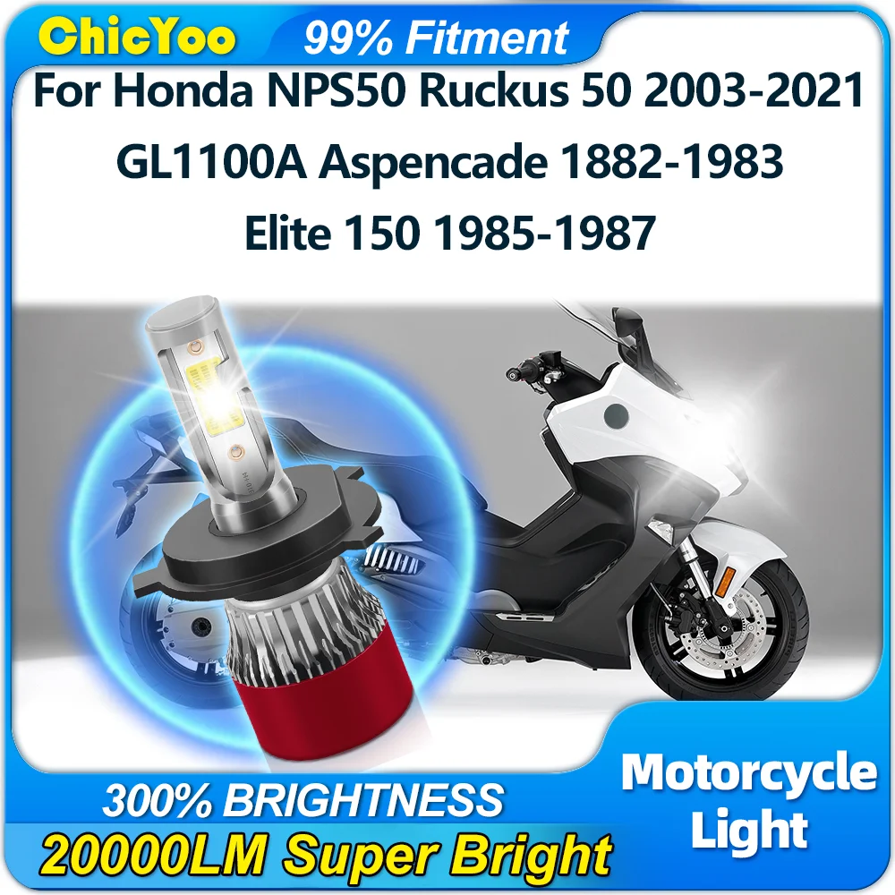 Bombillas LED H4 para lámpara delantera de motocicleta Canbus para Honda NPS50 Ruckus 50 2003-2021 GL1100A Aspencade 1882-1983 Elite 150 1985-1987