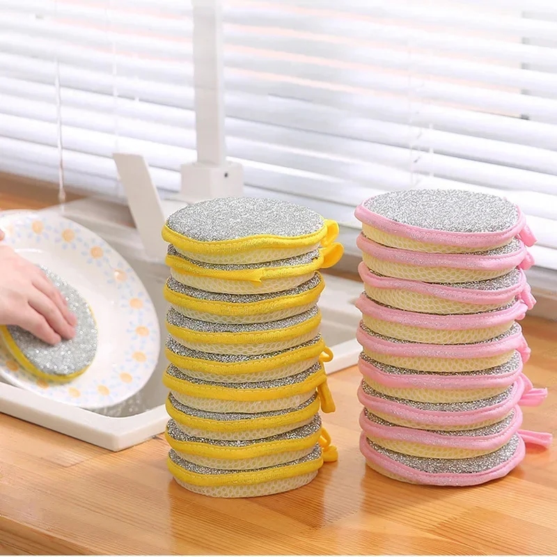 3/5/10 pcs Double Sides Cleaning Sponge Pan Pot Dish Clean Sponge Household Cleaning Tools Dishwashing Brushes