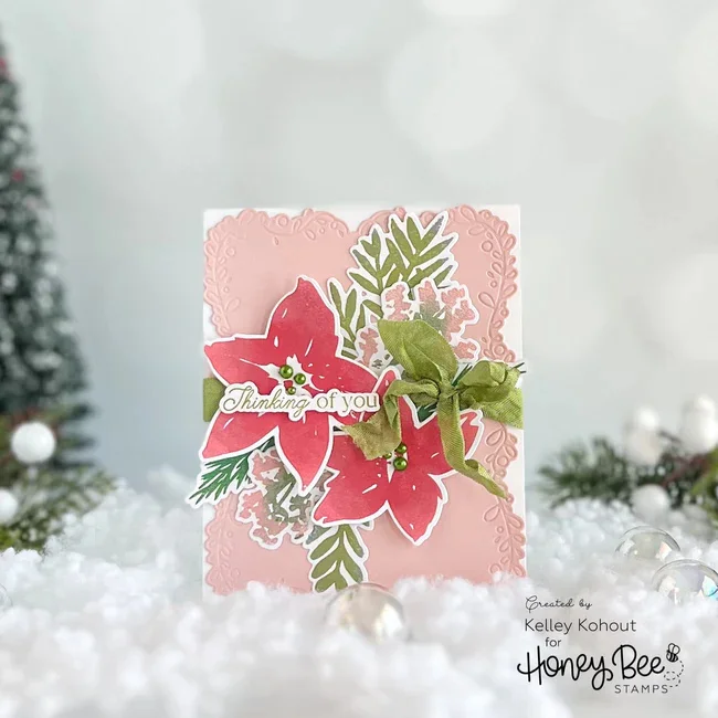 Christmas & Winter Holiday Sentiment & Festive Floral Whimsical Winter Metal Cutting Dies with Clear Stamps for DIY Paper