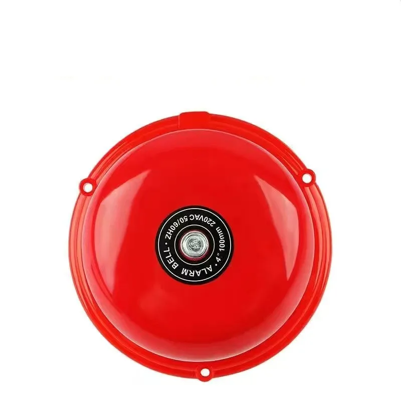 1PCS AC 220V 100mm 4 inch Dia Schools Fire Alarm Round Shape Electric Bell Red