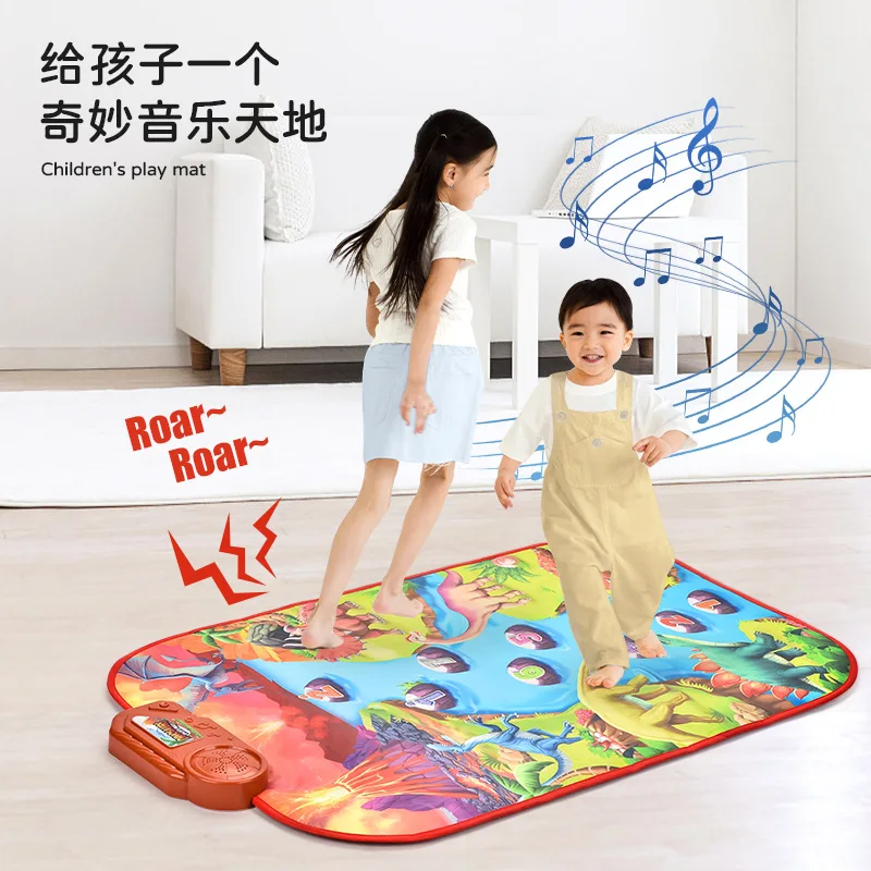 Dancing Mat Electronic Music Mat Body Pad Dinosaur with Animal Voice Sports Game Early Educational Toys for kids Touch Play Mats