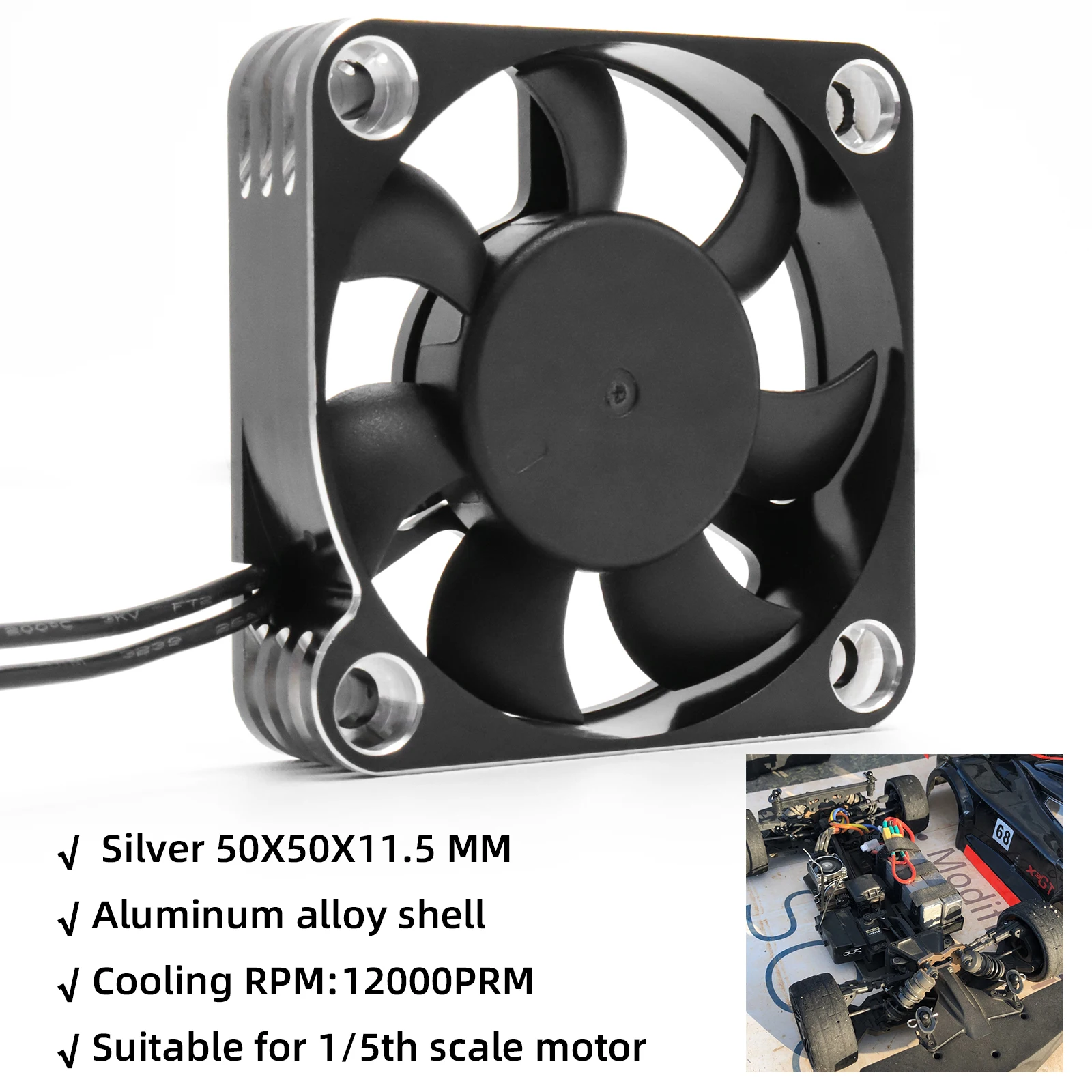 RCZIPROY RC 25mm 30mm 35mm 40mm 50mm Fan Koelventilator RC Creeper 1/10 1/8 1/5 540 550 3650 Motor Borstelloze/Geborstelde ESC RC Auto