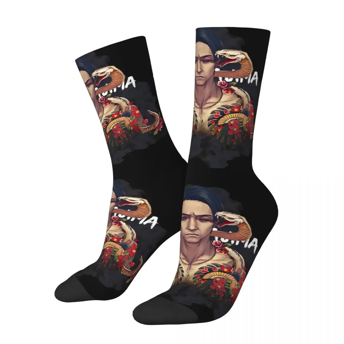 Hip Hop Retro Funny Crazy Men's compression Socks Unisex Y-Yakuza Game Harajuku Seamless Printed Funny Novelty Happy Crew Sock