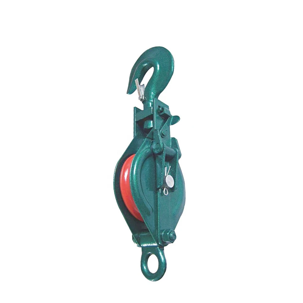 Heavy duty 7111 Open Type Single Sheave Steel Wire Rope Lifting Snatch Pulley Block with Hook