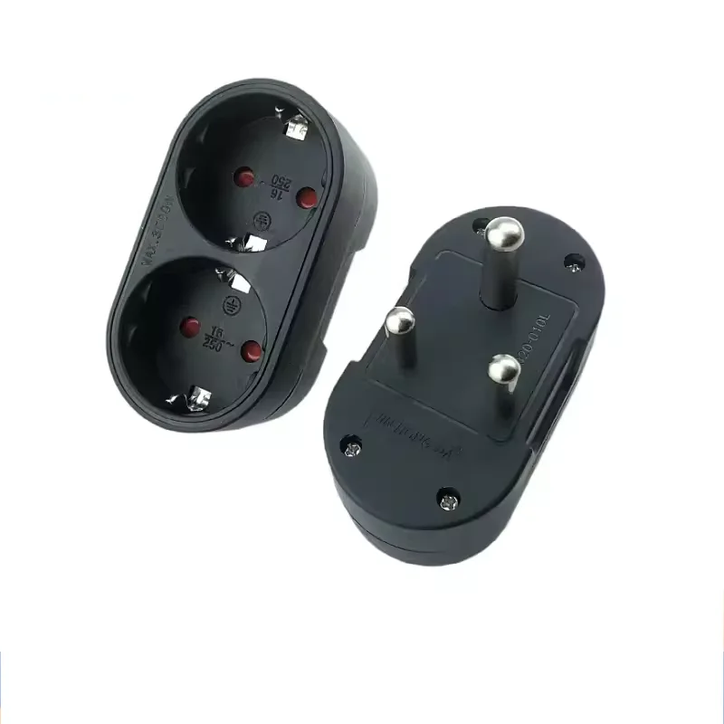 Great South Africa three round converter plug double embedded German standard European socket