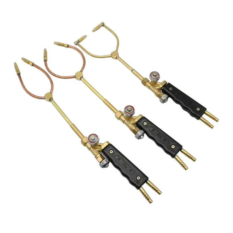 h01-6-酸素アセチレン酸素プロパン溶接トーチはんだガンダブルヘッドガス溶接ツールエアコン冷蔵庫用