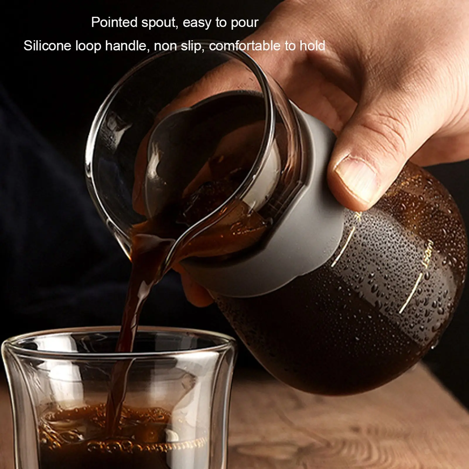 

High Borosilicate Glass Pour Over Coffee Maker Set Heat Cold Proof with Scale Coffee Brewing Cups for Home Barista Coffe Shop