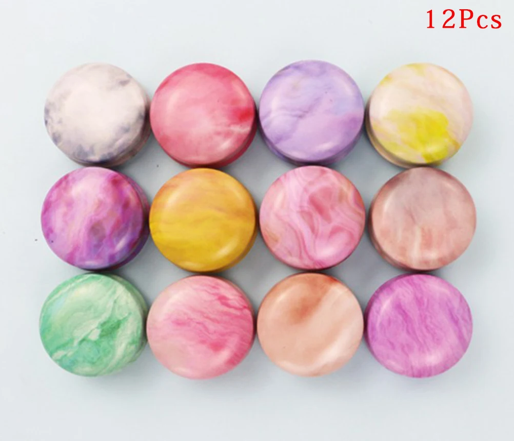 12Pcs NEW Mini Elegant Flower Tin Box DIY Candle Jar Balm Round Empty Iron Box Portable Lipstick Zipper Cream Storage Box