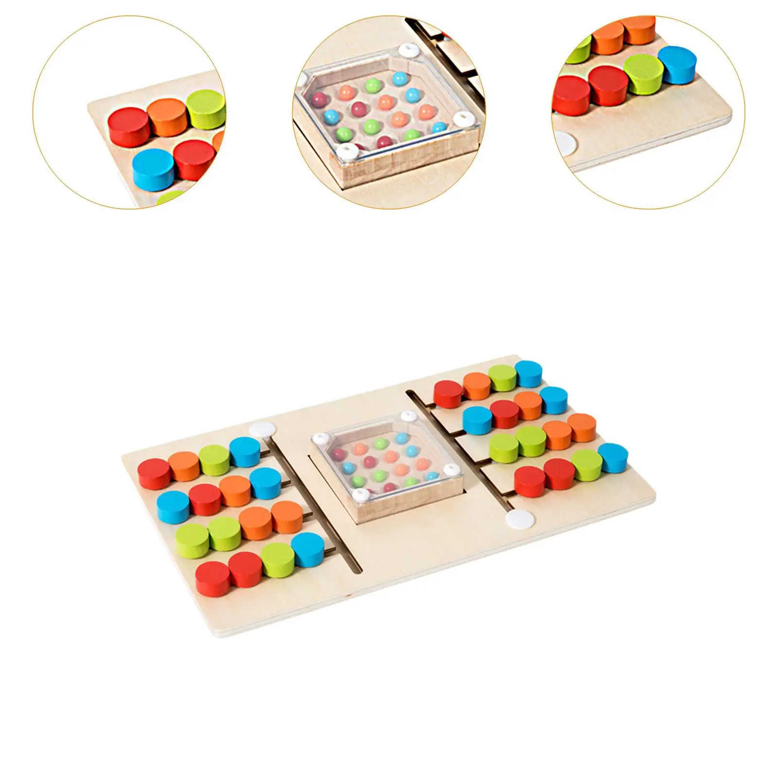 Montessori Wooden Color Matching Puzzles Board,Kids Learning,Sorting Busy Board Travel Toys Color Sorting Play for Preschool