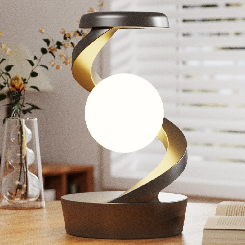 Creative Wireless Charging Night Light Floating Rotating Bedroom Colorful Atmosphere Light Desktop Visual Bedside Table Lamp