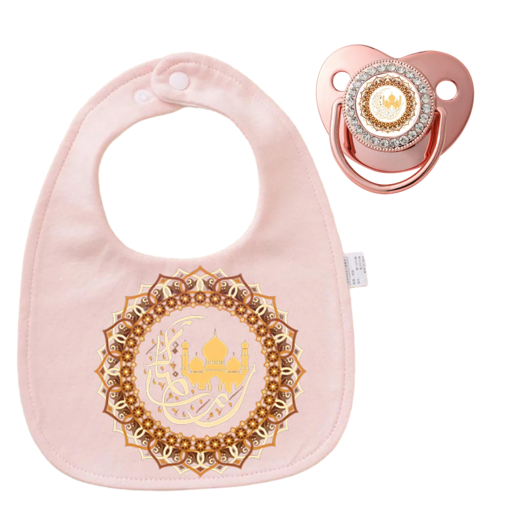 Muslim Print Cartoon Pattern Baby Soother Cute Pacifier Clip Double Layer Baby Products for Muslim Baby Boy Girl Lovely Baby Toy