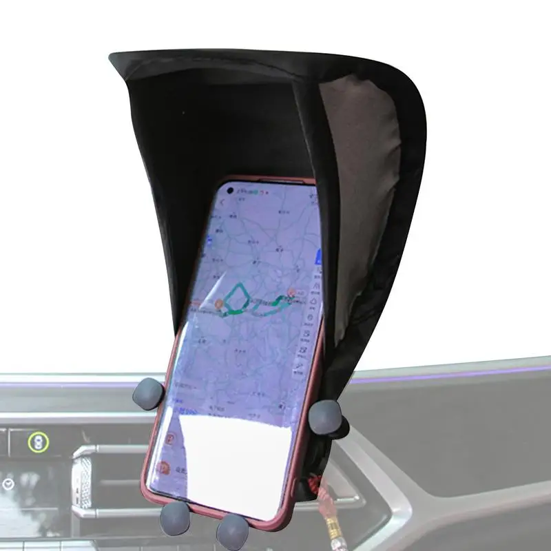 Phone Sun Shade Phone Sun Shade Glare Blocking Phone Stand Mobile Phone Holder Sun Shield For Motorcycle Bike And Car