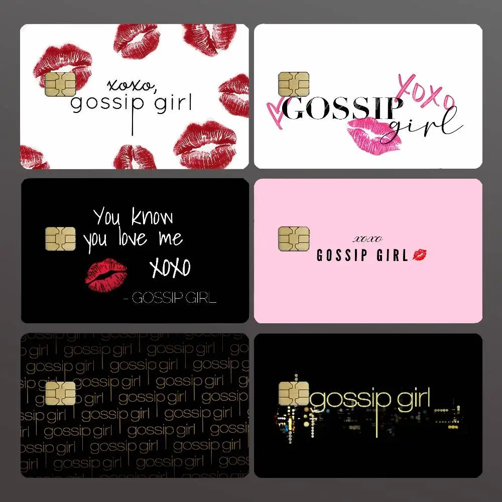 TV G-Gossip G-Girl XOXO Credit Skin Cover Card Stickers 4PCS Film Bus Pass Front Decoration Bank Debit Waterproof