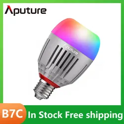 Aputure Accent B7C 7W RGBWW LED Smart Bulb 2000-10000K Rechargeable Portable Video Lighting with CCT 9 Built-in Lighting