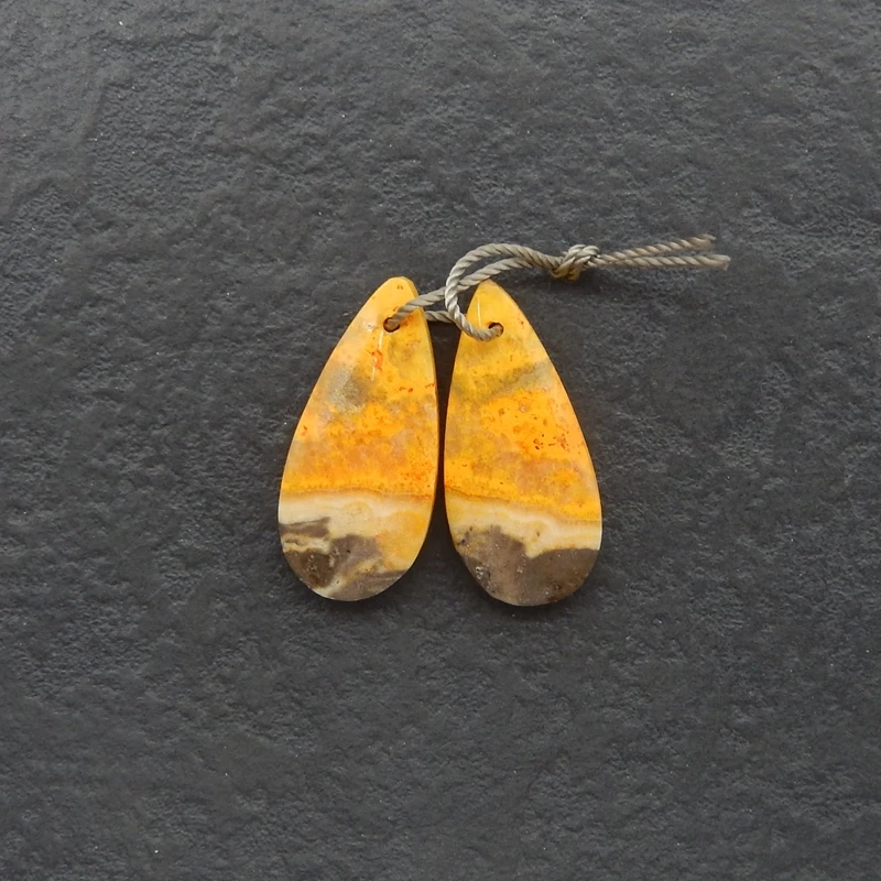 

Натуральные серьги-капли из камня Bumble Bee, бусины, полудрагоценные ювелирные украшения для женщин, 25x12x4 мм, 3,8 г