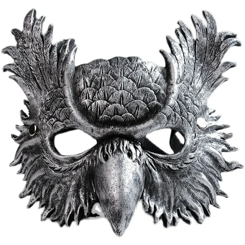 Masque de Cosplay Demi-visage pour Femme et Homme, Accessoire de ix, de Style Punk, avec Motif d'Oiseau et Aigle, pour Boîte de Nuit