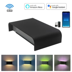 9W RGB Up Down LED Wall Lamp Wifi Bluetooth Smart APP Control Dimmable Indoor Lighting For Living Bedroom Atmosphere Decoration