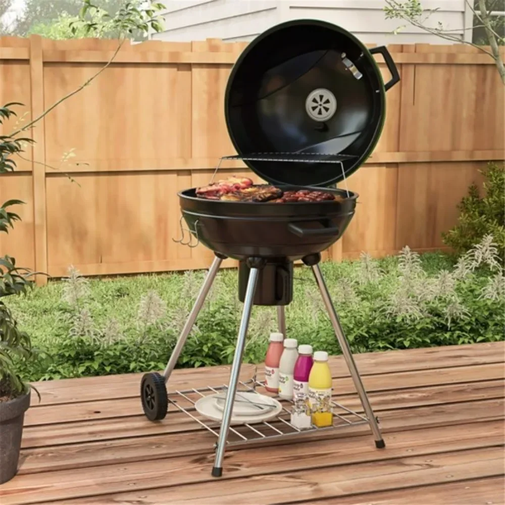 Portable Charcoal Grill /BBQ Grill A lid to save heat and hold in flavor Wheels and handles for mobility Adjusting vent Stove