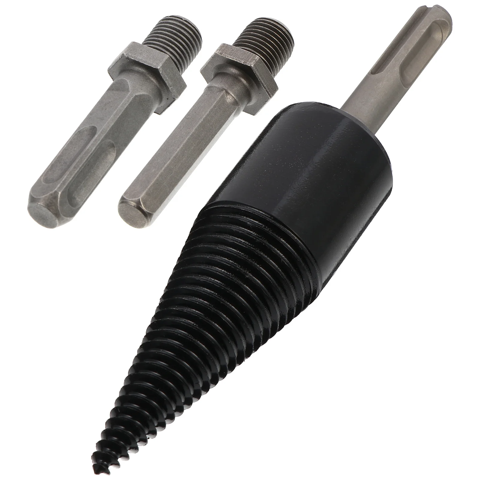 1 set di punte per spaccalegna per legna da ardere con 3 maniglie di ricambio per trapano elettrico strumento per spaccare il legno attrezzatura da giardino driver a cono