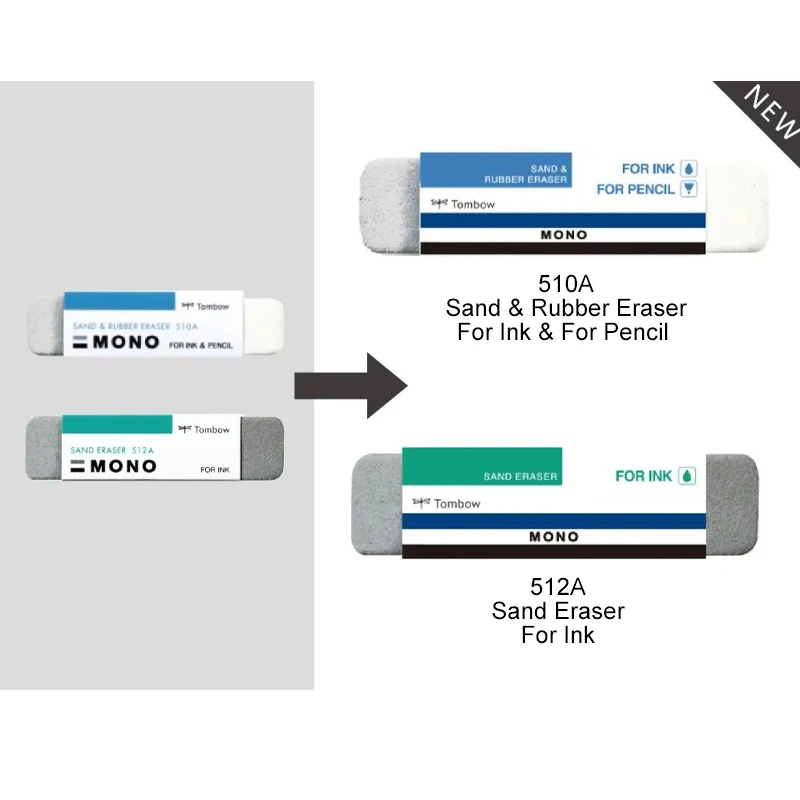 Imagem -04 - Tombow Mono Sand Silica Eraser Projetado para Remover Lápis Colorido e Marcações a Tinta Es512a Es-510a