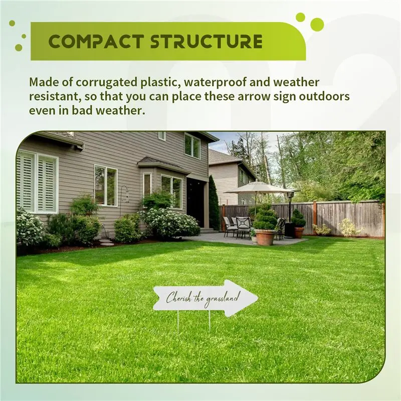 AF93-Blank Yard Signs 5 Pack 17 X 6 Inches White Blank Wedding Directional Yard Signs, Arrow Yard Signs