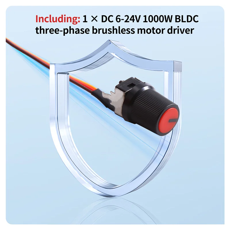 A44F-DC6-24V 1000 واط BLDC 3 المرحلة تيار مستمر فرش السيارات سائق Hallless موتور تيار مباشر محرك مجلس سرعة تحكم منظم