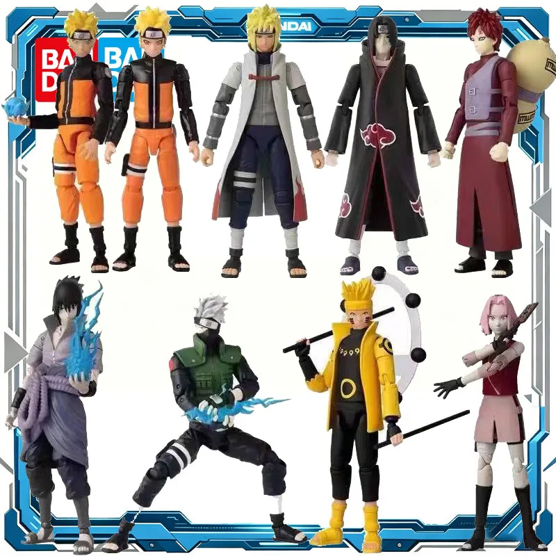 Bandai Original Genuine Naruto Anime Heroes Uzumaki Naruto Namikaze Minato Haruno Sakura Action Figure Toys for Boys Girls Gift
