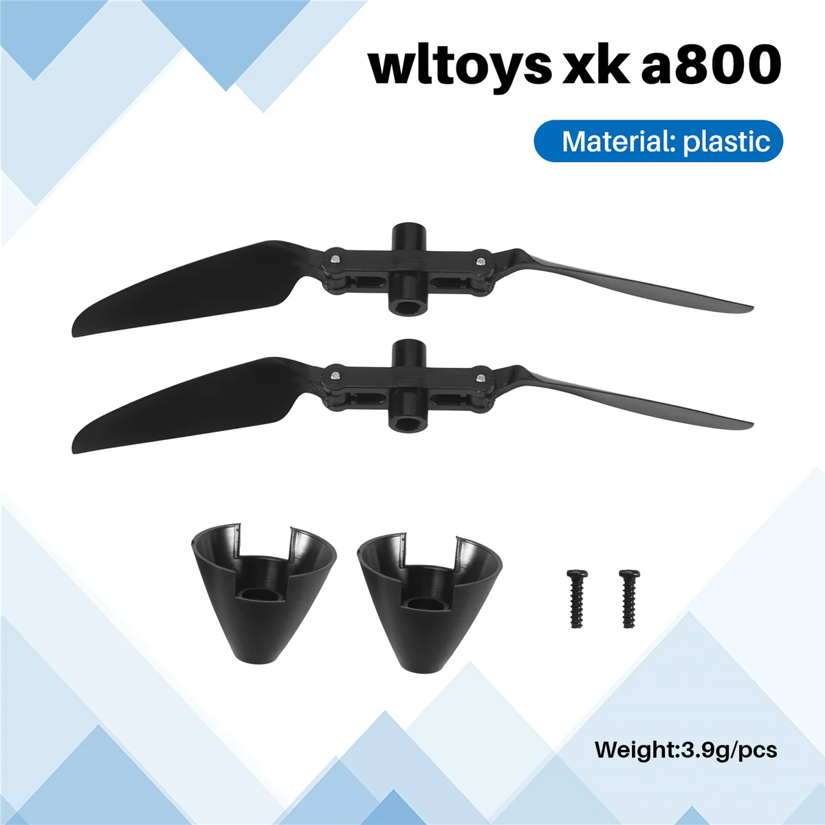 Folding hélice lâminas para RC Aircraft, asa fixa planador, atualizar peças de reposição, Xk A800.0006, 2pcs