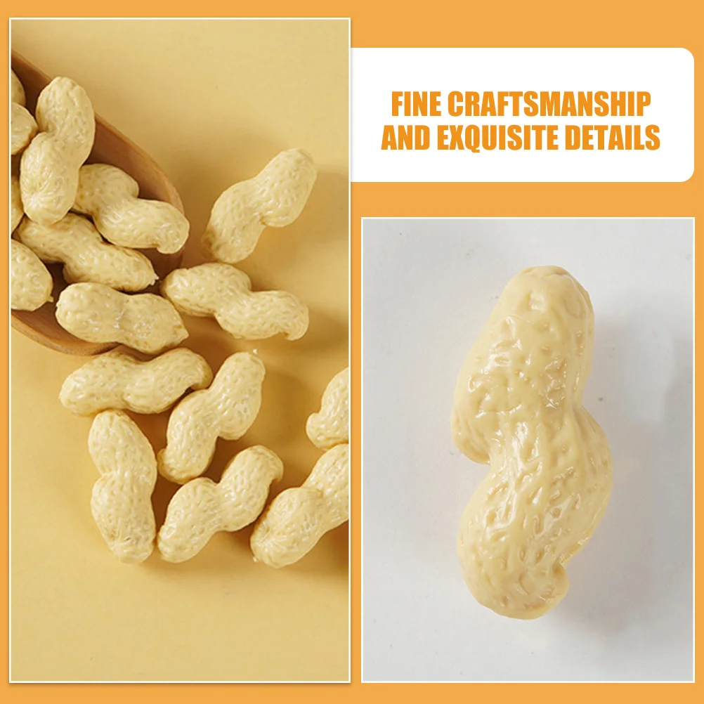 

6Pcs Artificial Peanut Models Simulation Decorative Faux Peanut Props Realistic Fake Nut Ornaments for Kitchen Home Shop Display