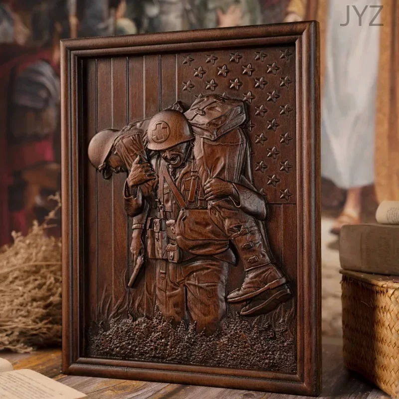 

Винтажная деревянная скульптура ветеранов войны во Вьетнаме, Настенный декор, деревянная подвесная скульптура, художественная работа, подарок