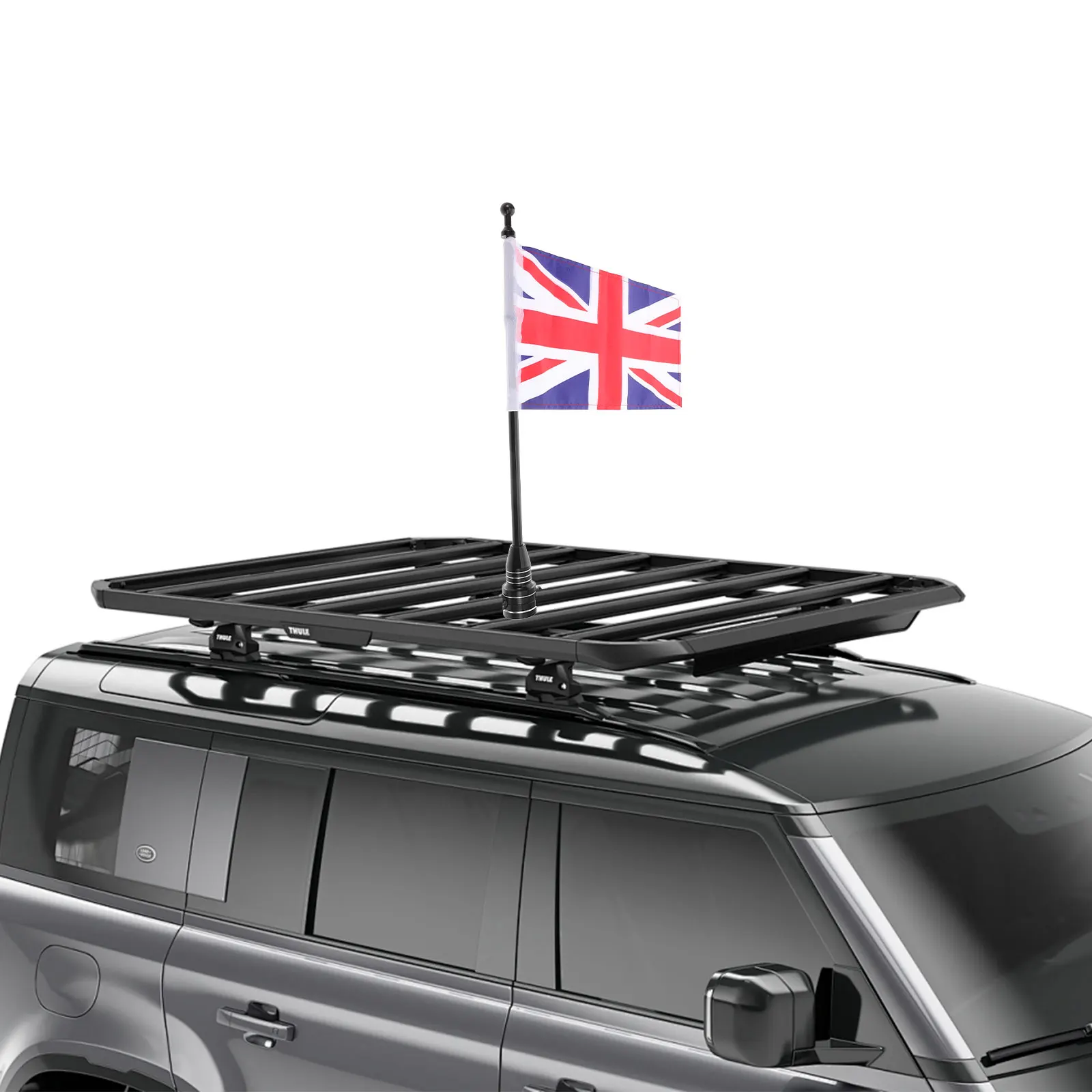 

Uk Flag Car Flagpole Metal Cloth Fade-Resistant Car Decoration Exterior Flagpole Mount Bracket Multi-Use Vehicle Accessory