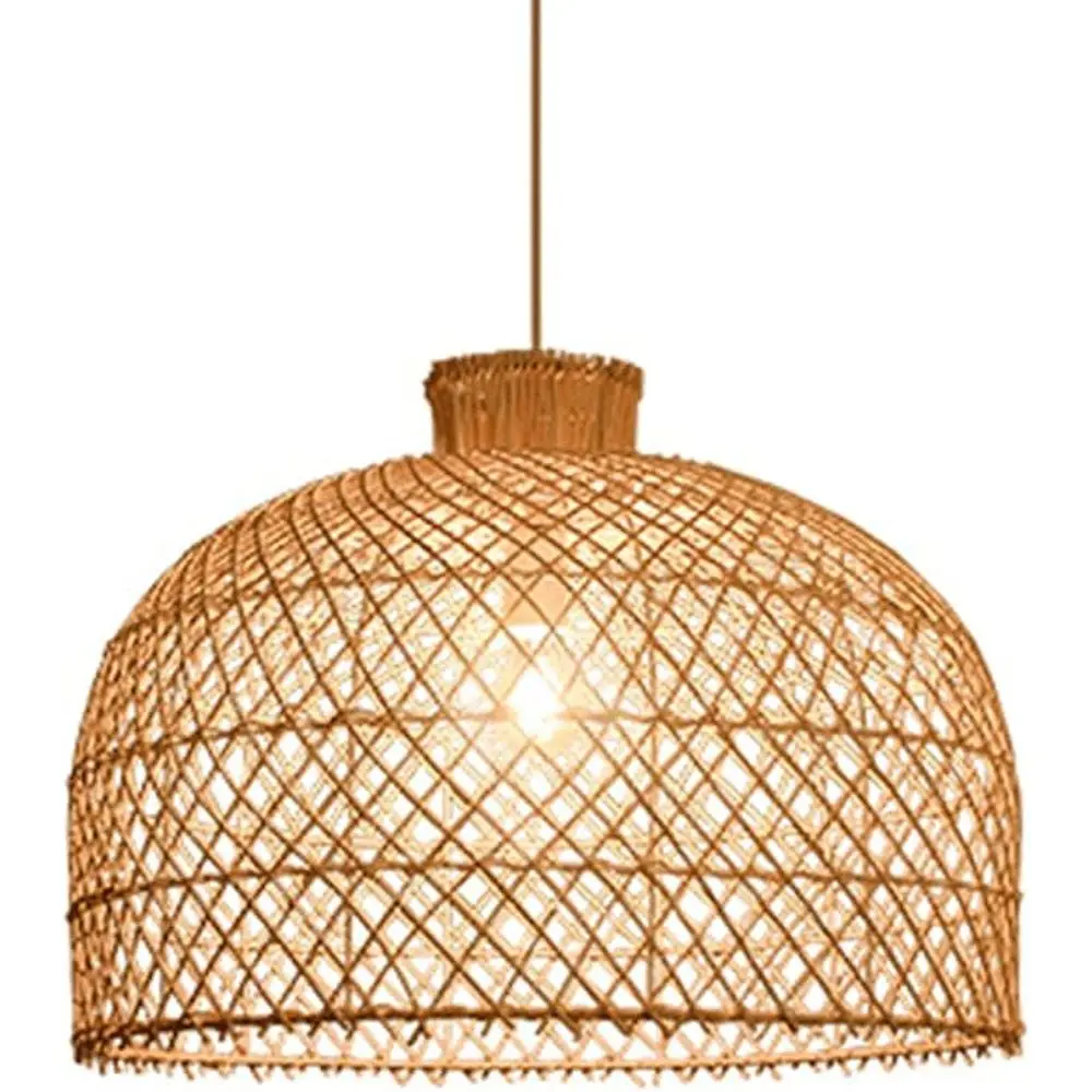 

Изготовленный на заказ подвесной светильник из бамбуковой птичьей клетки - светодиодный подвесной светильник для полувстраиваемой потолки, идеально подходит для столовых и гостиных