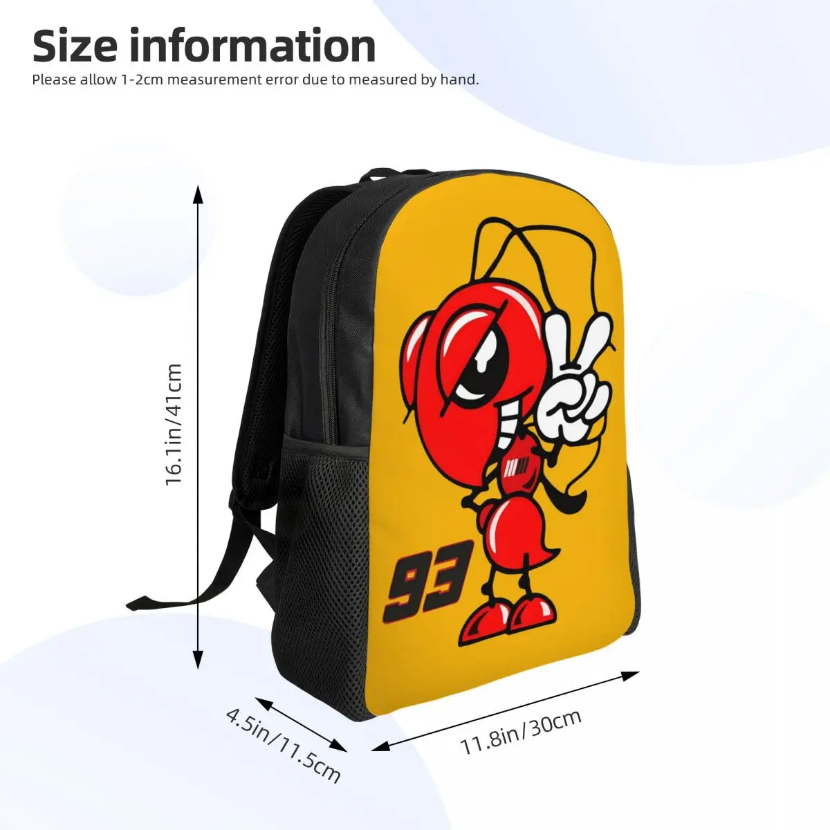 حقيبة ظهر مارك ماركيز مخصصة للرجال والنساء لطلاب المدارس والجامعات تناسب حقائب الكمبيوتر المحمول مقاس 15 بوصة بشعار Hormiga