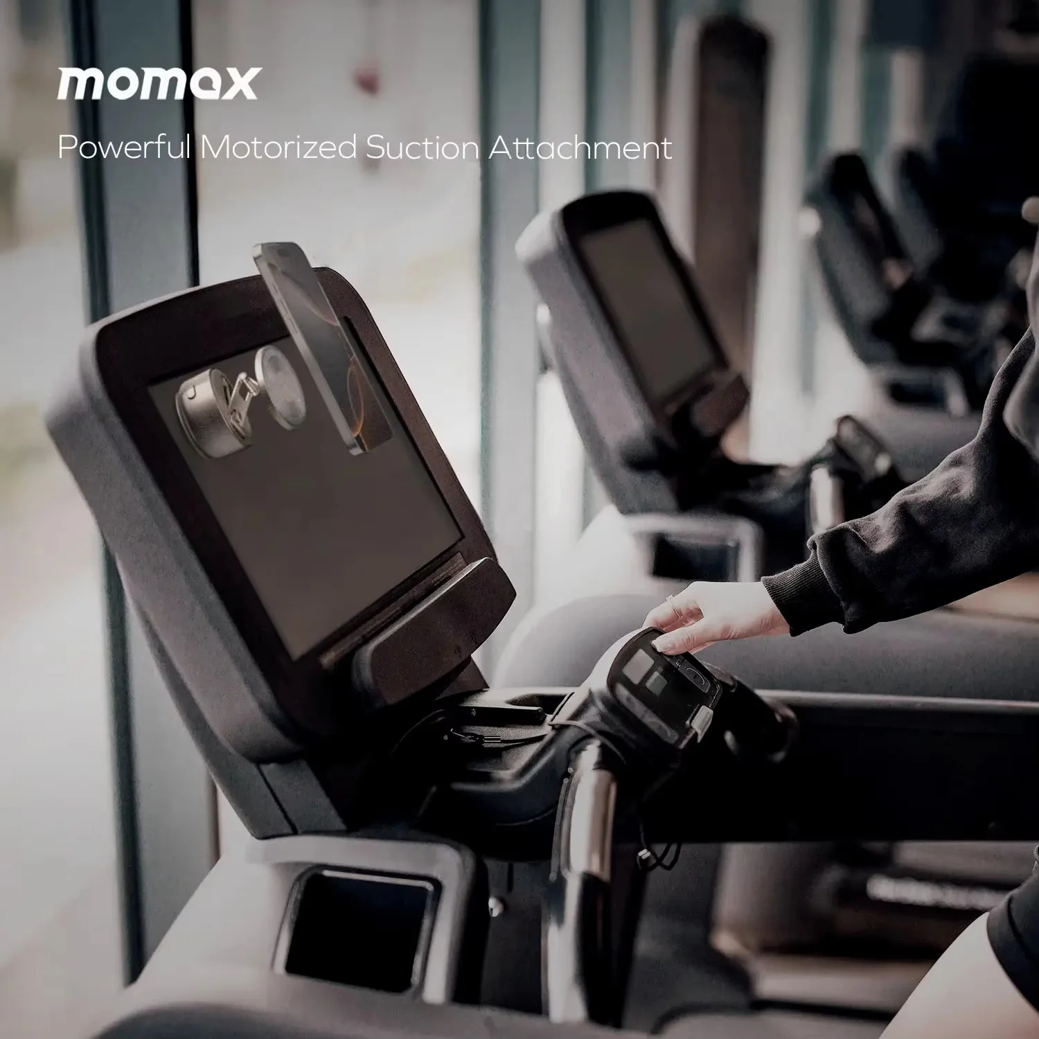 

MOMAX 1-Snap Go Auto Suction Magnetic Phone Stand Rri-axis and 360° Rotation Angle Motorized Suction Foldable Phone Holder Gift