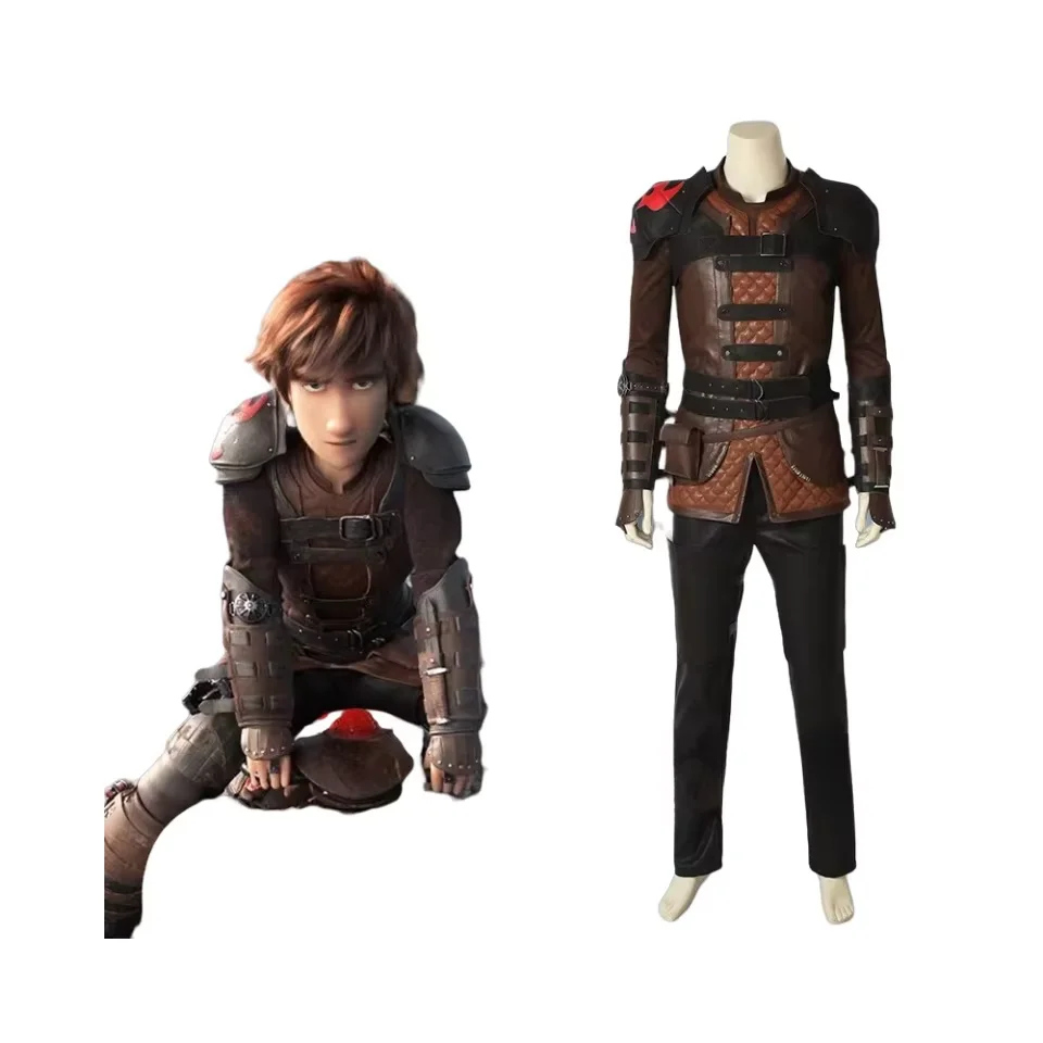 The Hidden World Hiccup Haddock Cosplay Costume For Halloween Carnival Men Hero Dragon Trainer Role Play Leather Game Suit